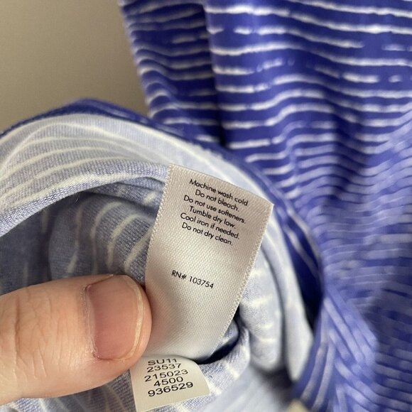 Lucy Women XS Blue White Striped Criss Cross Back Shelf Bra Athletic Tank Top - Picture 7 of 11